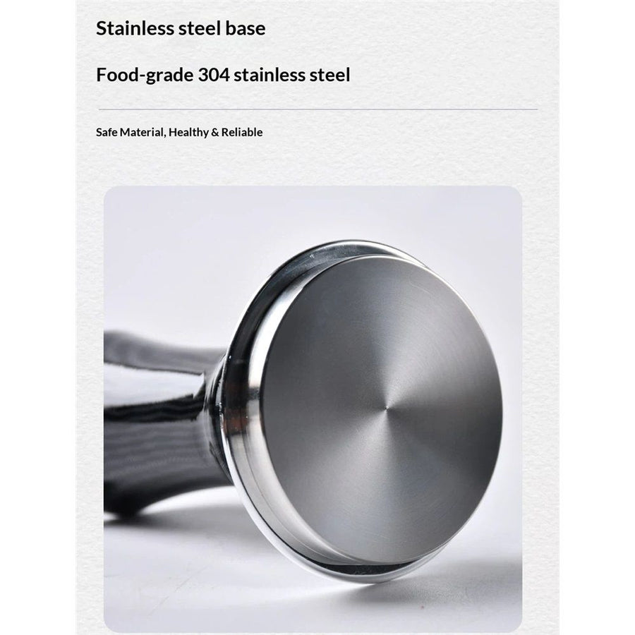 Espresso Hand Tamper, Premium Barista Coffee Tamper with Calibrated Spring, Stainless Steel Base Tamper Compatible with Espresso Machine (51mm, black)