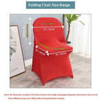 2 pack Polyester Folding Chair Cover Covers Stretch Chair Protectors for Wedding Party Events (2, Red)
