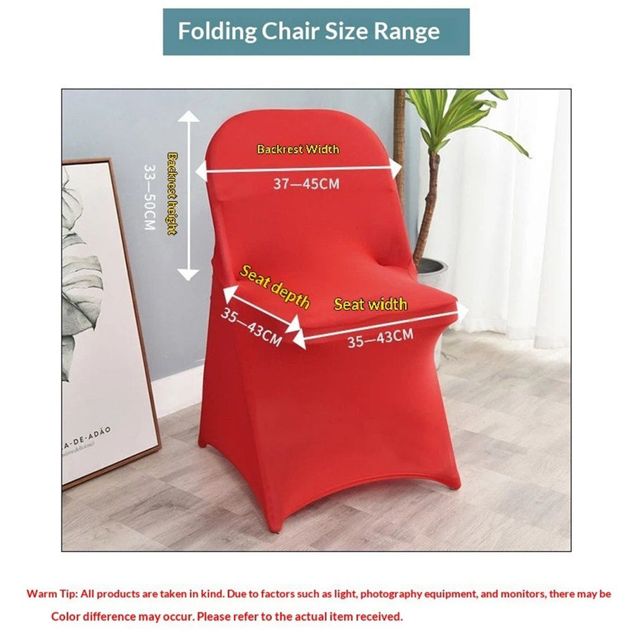 2 pack Polyester Folding Chair Cover Covers Stretch Chair Protectors for Wedding Party Events (2, Red)