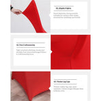 2 pack Polyester Folding Chair Cover Covers Stretch Chair Protectors for Wedding Party Events (2, Red)