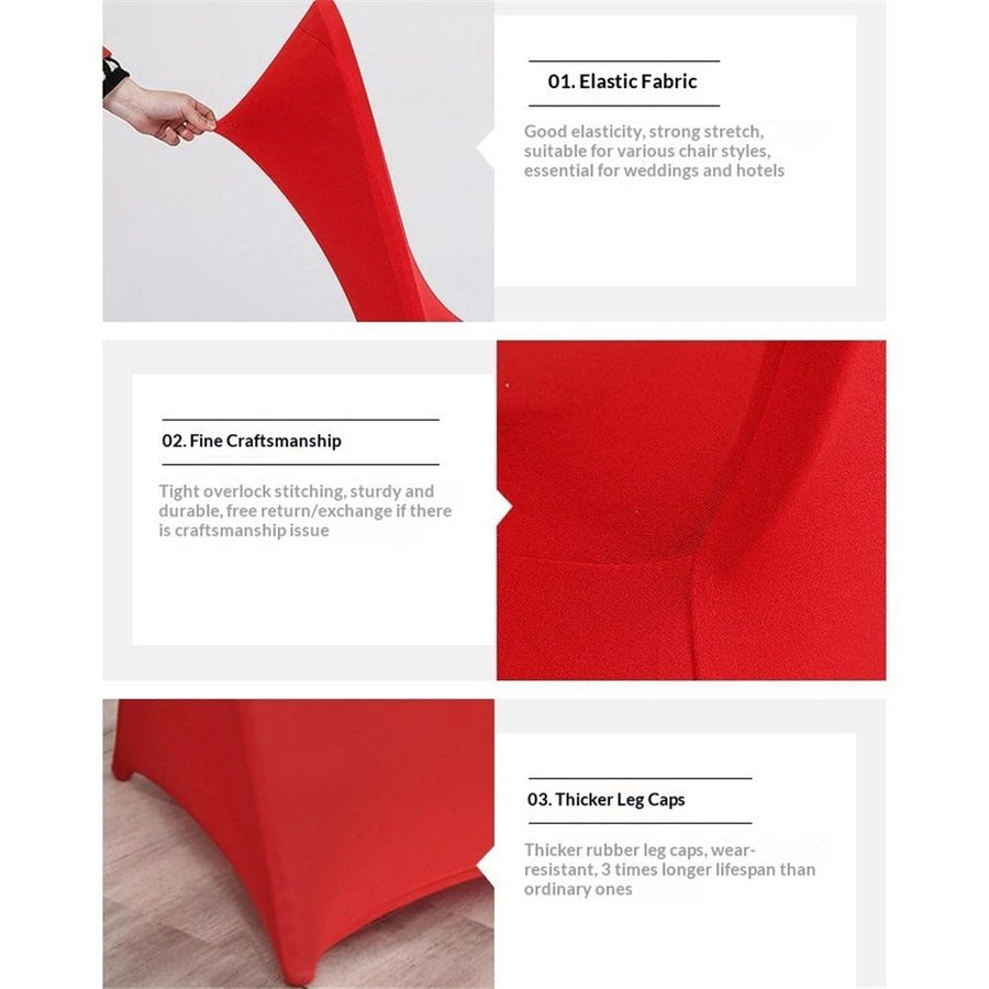 2 pack Polyester Folding Chair Cover Covers Stretch Chair Protectors for Wedding Party Events (2, Red)