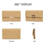 Clutch Purse for Women Designer Evening Handbag Summer Beach Shoulder Crossbody Bag | Straw, Purse, Designer, Evening, Summer, Beach