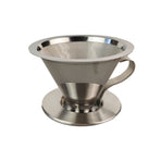 Pour Over Coffee Dripper,Double Mesh Stainless Steel Filter,Paperless Strainer Reusable Cone Coffee Filter With Handle