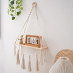 Handmade Modern Living Room Decor - Wall Decor to Securely Hold Plants & More - Beautiful Boho Decorations for Interior Design（white）