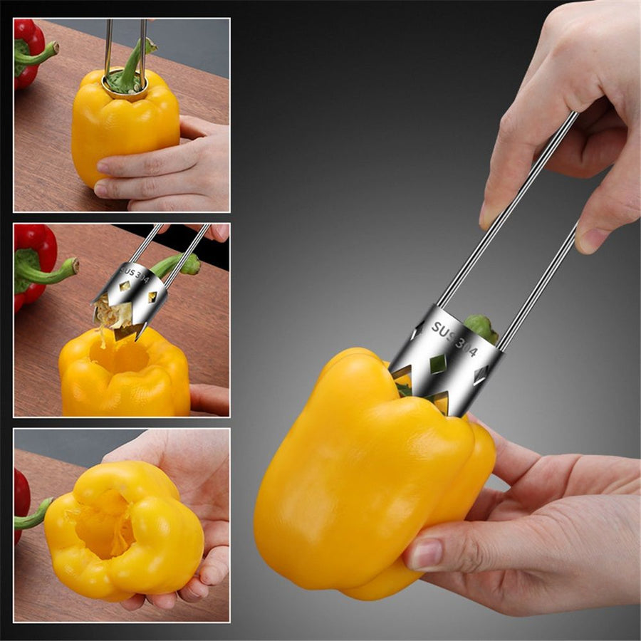 2pcs Fruit Core Remover - Stainless Corer - Cabbage Onion Cucumber Corers - Steel Seed Removal  of U-shaped core extractor