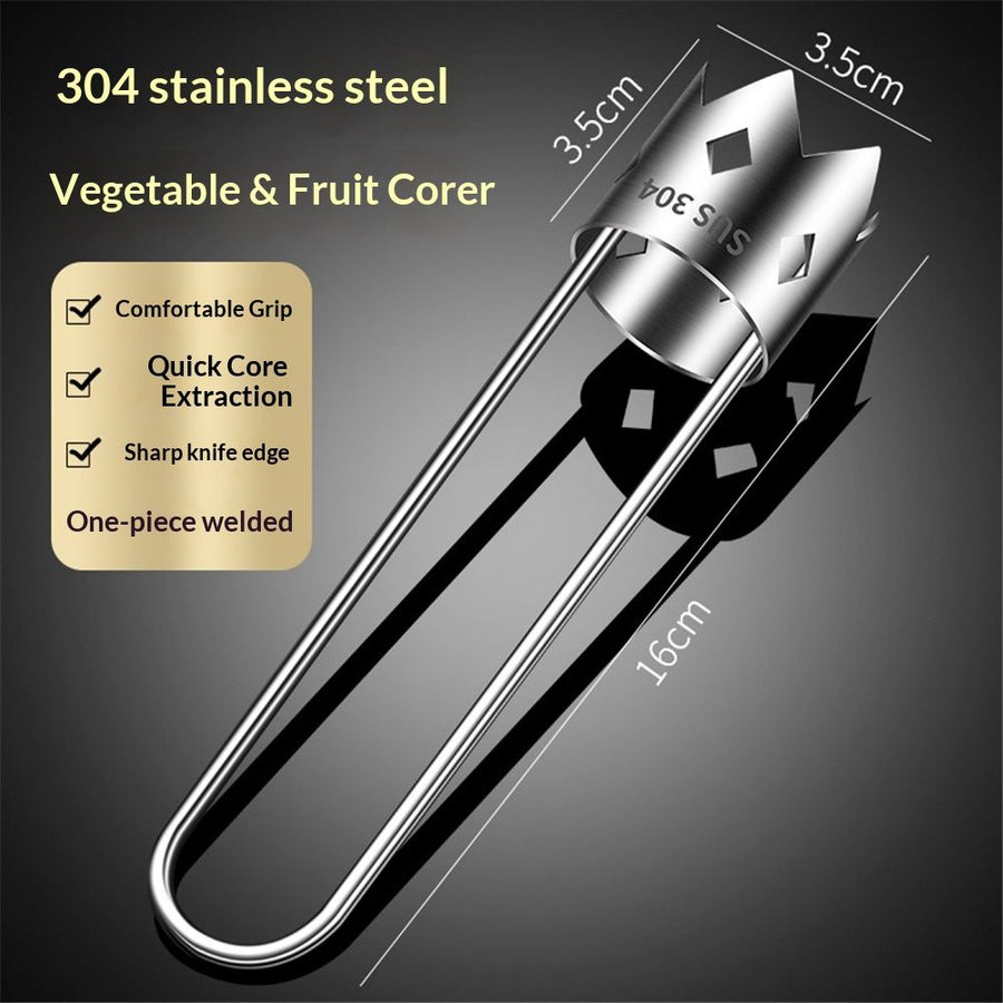 2pcs Fruit Core Remover - Stainless Corer - Cabbage Onion Cucumber Corers - Steel Seed Removal  of U-shaped core extractor