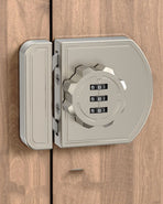 Cabinet Locks with Combination,  Keyless Cabinet Lock, 3-Digit Anti Pry Combination Password Lock for Cupboard, Closet, Swinging/Sliding Door (1, pearl nickel)