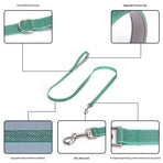 Waterproof Dog Leash,Durable Odor-Proof Dog Leashes with Strong Metal Hooks Fits Small Medium or Large Dogs （green M）