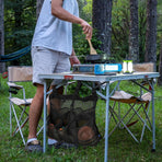 Camping Dish Drying Bag Collapsible Dish Drying Rack, Portable Mesh Dinnerware Drainer Organizer for RV Campers Travel Trailers Space Saving Camping Kitchen Storage Rack