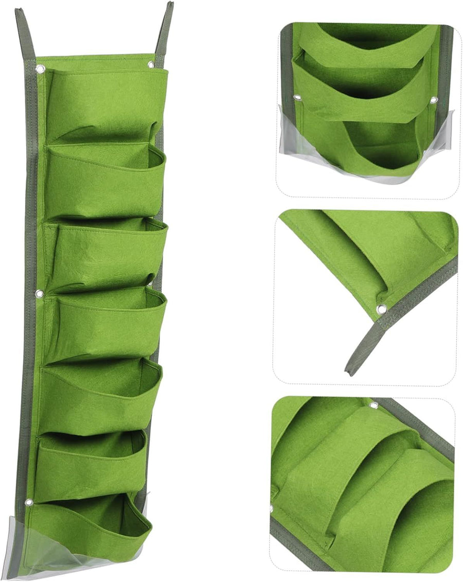 2pcs Fence Planters Wall Planters for Outdoors Plants Vertical Planter Balcony Planter Vertical Garden Wall Pocket Planter Outdoor Wall Planter Fence Garden Planter(Black+Green)
