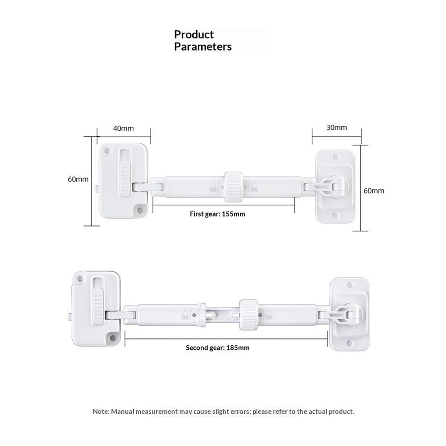 （2 Pack） Child Proof Window Restrictor, Adjustable Baby Safety Window Lock, Window Safety Locks for Toddlers & Pets, Easy to Install Suitable for Door, Washing Machine, Cat Door (White)