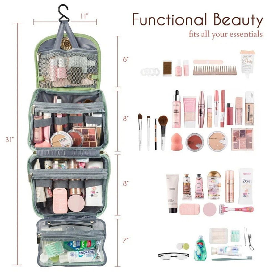 Small Hanging Toiletry Bag, Extra Compact Travel Organizer for Minimalist Adventures,Water-Resistant Cosmetic Bag, Perfect for Vacation, and Daily Use