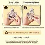 2 Pack Wind Up Timer, Visual Mechanical Timer with Loud Alarm, Manual Countdown Timers for Classroom, Home, Study and Cooking