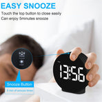 Digital Clock: Cordless Small Alarm Clock for Bedroom Travel - Large Numbers Dimmers for All Ages White Digits（Battery not included）