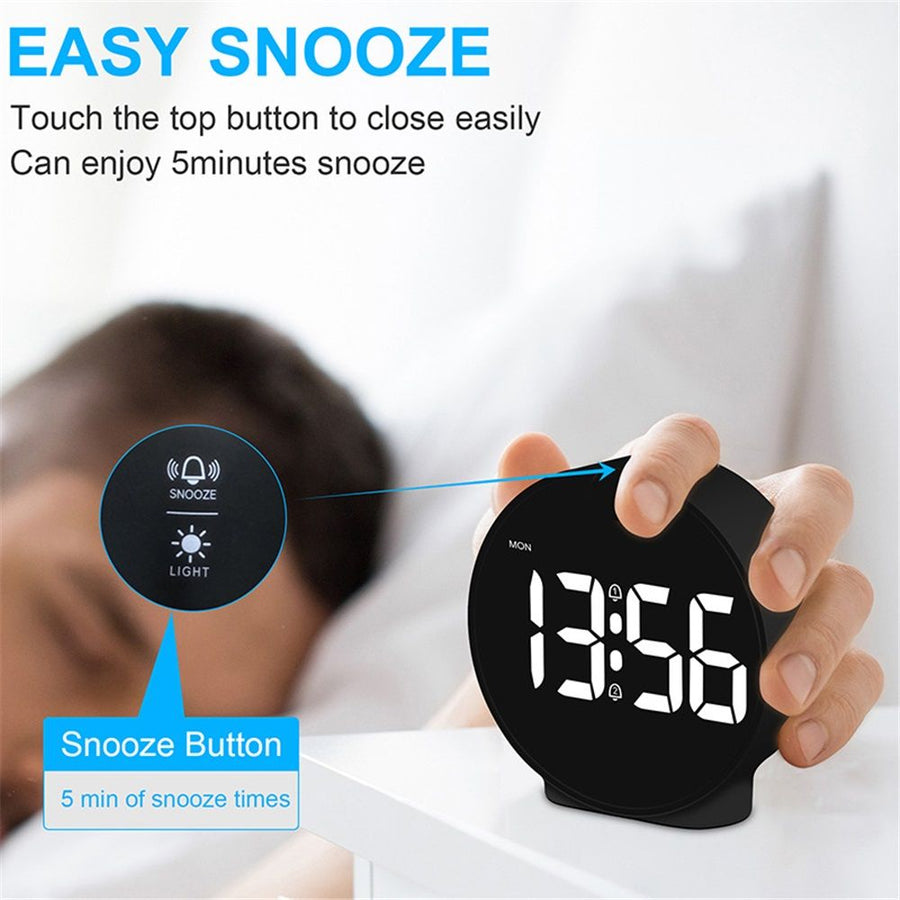 Digital Clock: Cordless Small Alarm Clock for Bedroom Travel - Large Numbers Dimmers for All Ages White Digits（Battery not included）