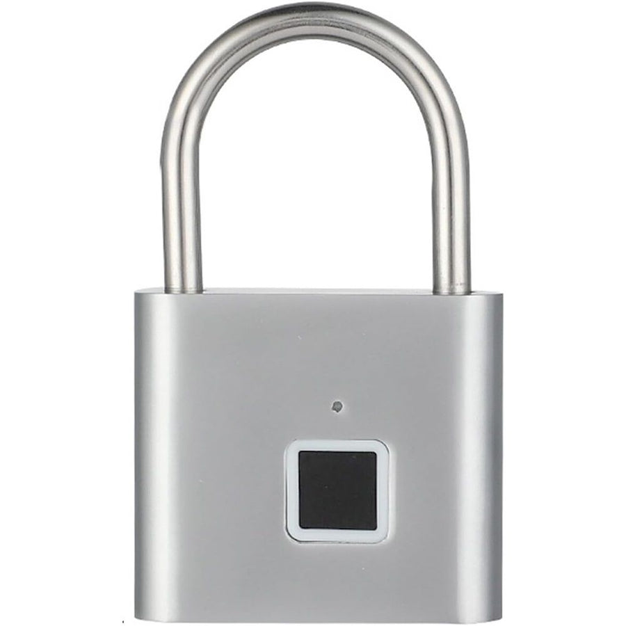 Fingerprint Padlock,Ultra Light One Touch Open Fingerprint Lock with USB Charging for Gym, Sports, School Employee Locker,Fence, Suitcase - Silver