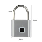 Fingerprint Padlock,Ultra Light One Touch Open Fingerprint Lock with USB Charging for Gym, Sports, School Employee Locker,Fence, Suitcase - Silver