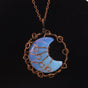 Handmade Natural Quartz Moon Necklace with Silver Chain - Ideal as an Original Gift