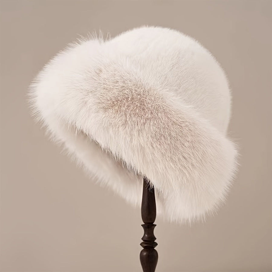 Women's Mongolian Fur Hat with Fur Trim, Windproof and Ear Protection for Cold Weather and Snow