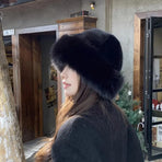 Women's Mongolian Fur Hat with Fur Trim, Windproof and Ear Protection for Cold Weather and Snow