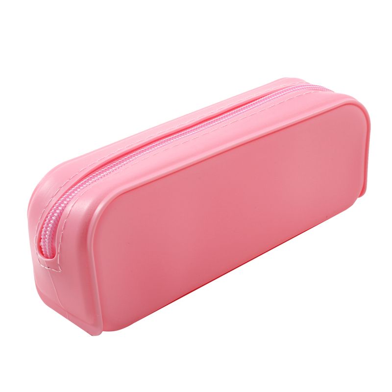 Large Soft Silicone Waterproof Pencil Case for School, Creative Gradient Color Pencil Case with Random Zipper