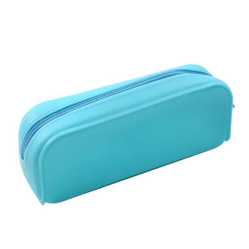 Large Soft Silicone Waterproof Pencil Case for School, Creative Gradient Color Pencil Case with Random Zipper