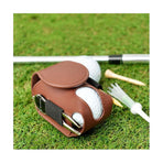 2-piece golf ball bag set, mini leather golf ball storage bag, storage accessories