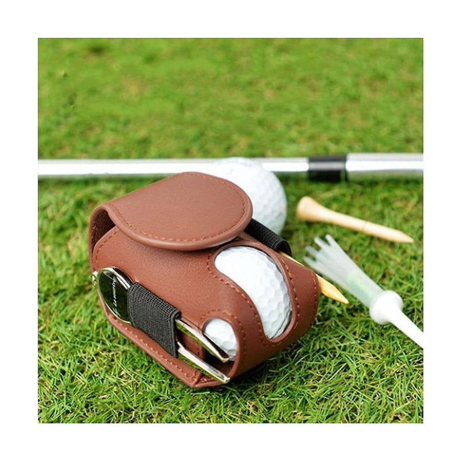 2-piece golf ball bag set, mini leather golf ball storage bag, storage accessories
