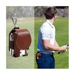 2-piece golf ball bag set, mini leather golf ball storage bag, storage accessories