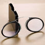 Ultra-Lightweight Clip-On Nose Reading Glasses for Men & Women - Sleek Black Round Frame, Metal Hinges with Protective Case, Perfect for Reading & Close-Up Tasks, Foldable Style, Ideal Gift