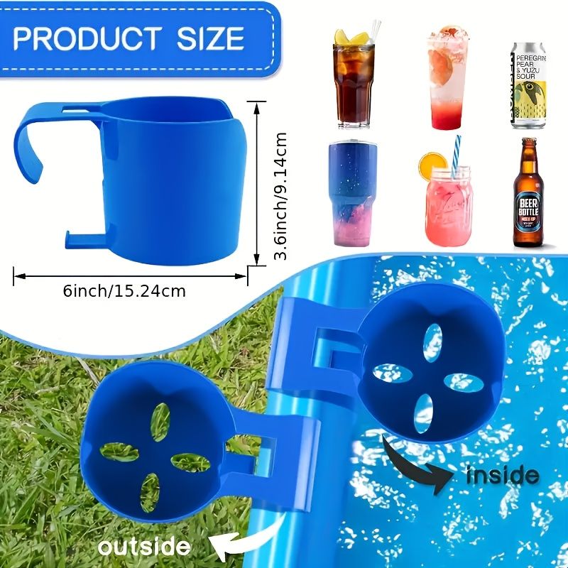 Poolside Storage Rack for Drinks, Hand Sanitizer, Gardening Tools And Pool Floats, Helps Organize Swimming Pool Area 1pc Blue