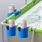 Poolside Storage Rack for Drinks, Hand Sanitizer, Gardening Tools And Pool Floats, Helps Organize Swimming Pool Area 1pc Blue