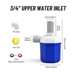 Independent Packaging Float Valve That Automatically Stops Water Flow And Controls Water Replenishment 3/4" Upper water inflow