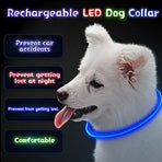 USB Rechargeable Luminous Collar for Dogs, Designed to Prevent Loss L Bright Pink
