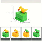 Creative Smart Bird Toothpick Holder Green Bird Yellow Bottom Box