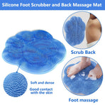1pc Silicone Bath Massage Mat with Suction Cup, Non-Slip Foot Scrubber and Back Massage Mat, Waterproof Wall-Stick Bathroom Mat, Multi-Purpose Shower Cleaning Tool Blue/Thickened/Upgraded