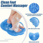 1pc Silicone Bath Massage Mat with Suction Cup, Non-Slip Foot Scrubber and Back Massage Mat, Waterproof Wall-Stick Bathroom Mat, Multi-Purpose Shower Cleaning Tool Blue/Thickened/Upgraded