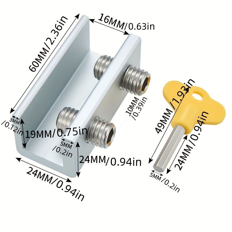 Sliding Sash Stopper, Cabinet Locks Straps, Doors Security Anti-theft Lock, Window Sliding Door Safety Lock One Hole+Two Holes