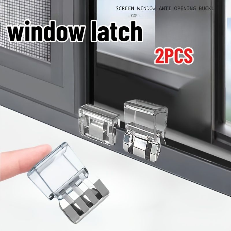 2pcs Window Lock Buckles for Screen Door Fastening, Sliding Door and Window Stopper 2pcs