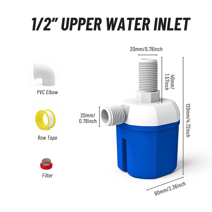 Independent Packaging Float Valve That Automatically Stops Water Flow And Controls Water Replenishment 1/2" Upper water inflow