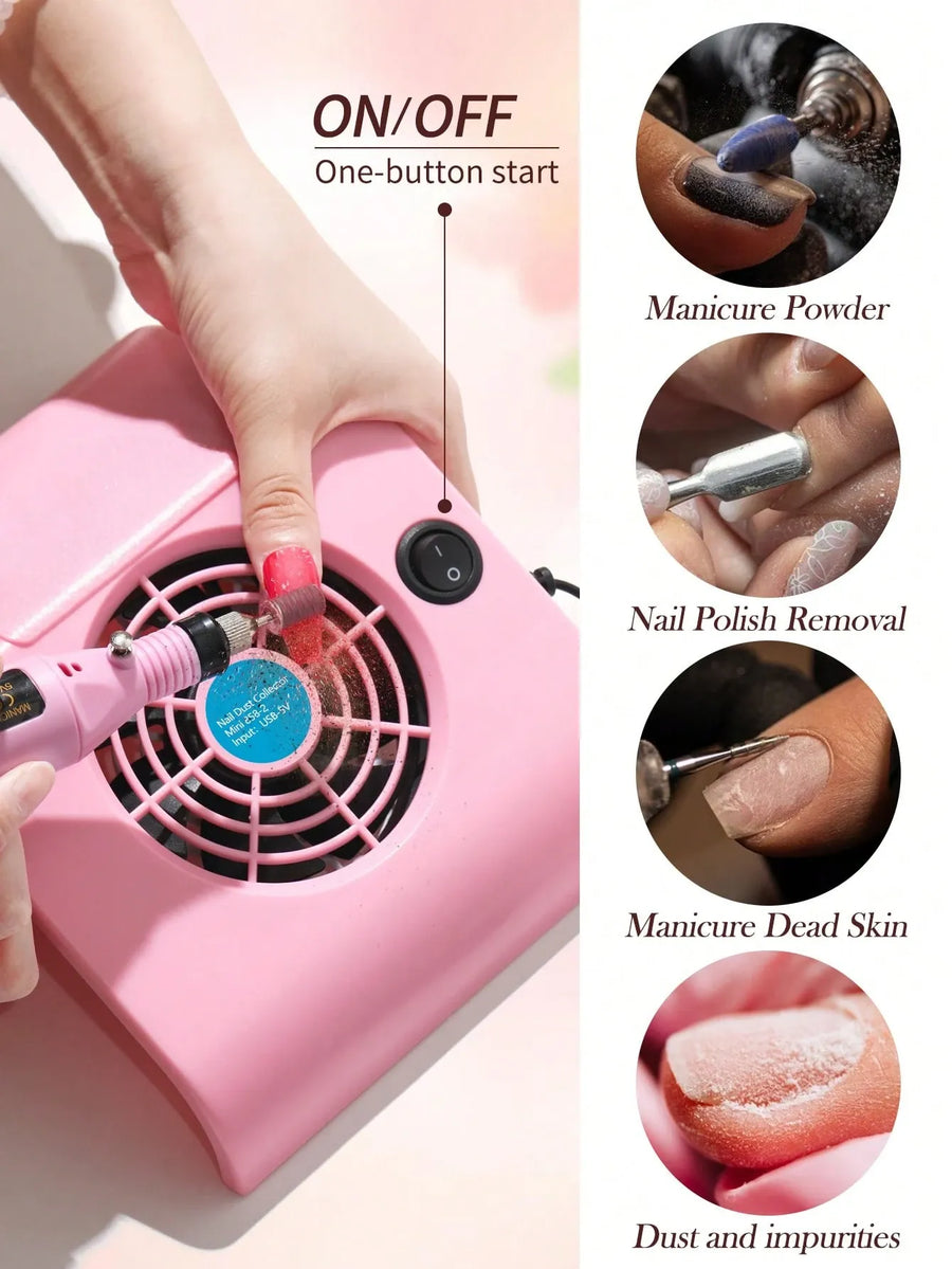 Professional Nail Dust Collector High Power Extractor Salon Dedicated Vacuum Cleaner Nail Art Tools Fine Filtration Net Easy To Clean Green