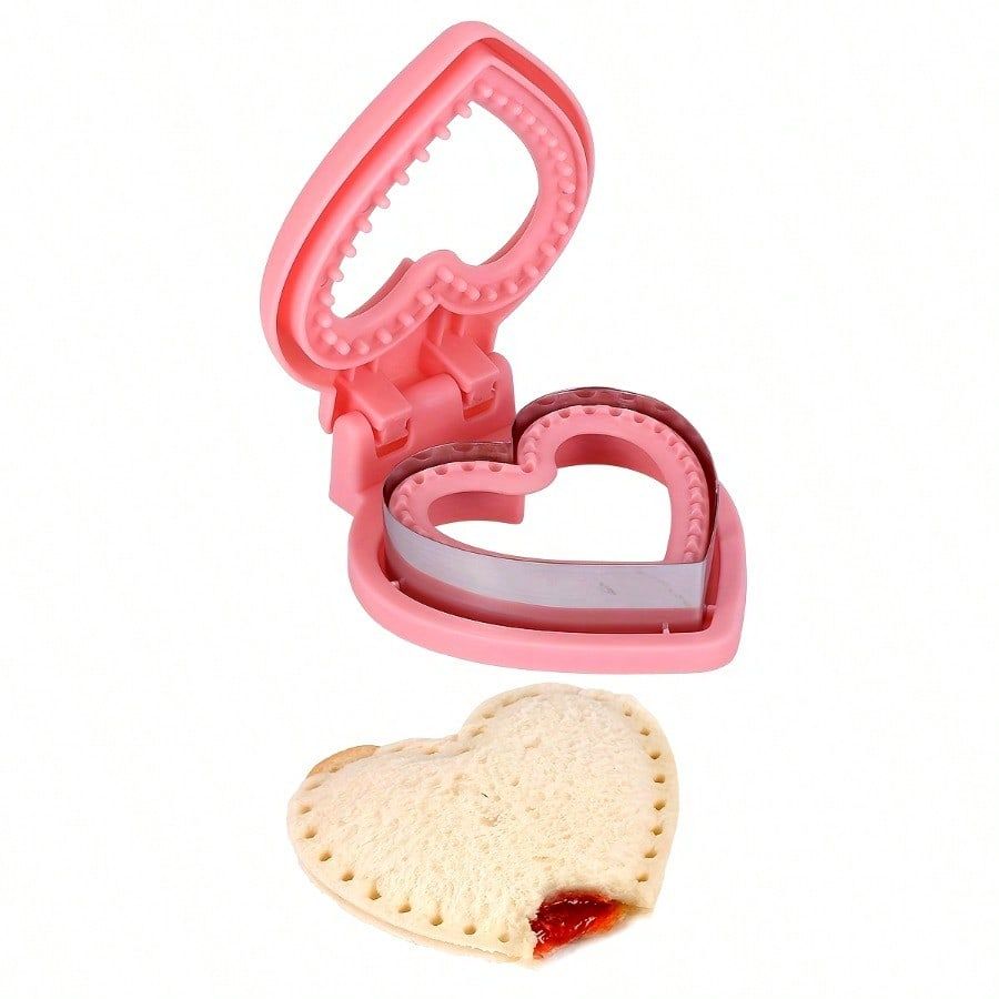 Heart Shaped Sandwich Cutter Sealer Lunch Box Decorative Dough Cutter Baking Tools Kitchen Supplies Valentine's Day Gifts