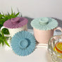 3 Pieces Sunflower Silicone Cup Lids Multi Functional Lid Set For Tea And Coffee Cups