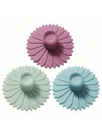 3 Pieces Sunflower Silicone Cup Lids Multi Functional Lid Set For Tea And Coffee Cups