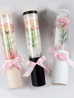 5pcs Pink White Black Bouquet Packaging Box Transparent Long Cylindrical Gift Box Rose Packaging For Valentine s Day Mother s Day Wedding Birthday Graduation Gift