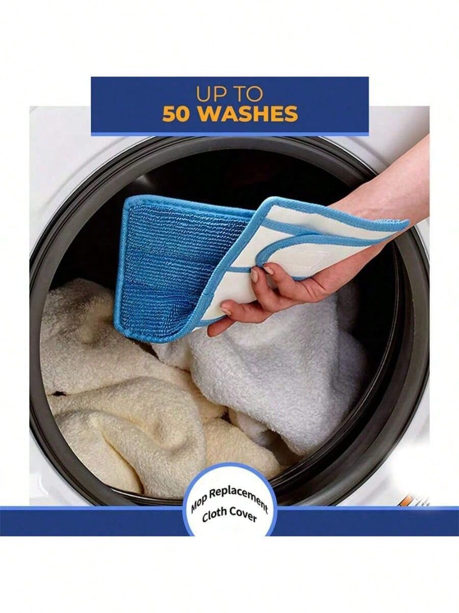 2pcs Flat Mop Replacement Heads Washable Reusable Microfiber Pad High Absorption Dry Wet Dual Use Fit Most Flat Mop Home Cleaning Tools