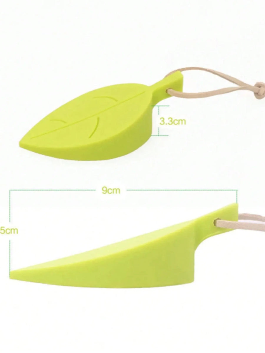 6pcs Silicone Leaf Shaped Door Stopper Wind Resistant Hang On Wedge To Prevent Pinched Fingers Home Use