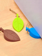 6pcs Silicone Leaf Shaped Door Stopper Wind Resistant Hang On Wedge To Prevent Pinched Fingers Home Use