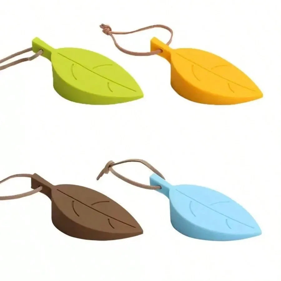 6pcs Silicone Leaf Shaped Door Stopper Wind Resistant Hang On Wedge To Prevent Pinched Fingers Home Use
