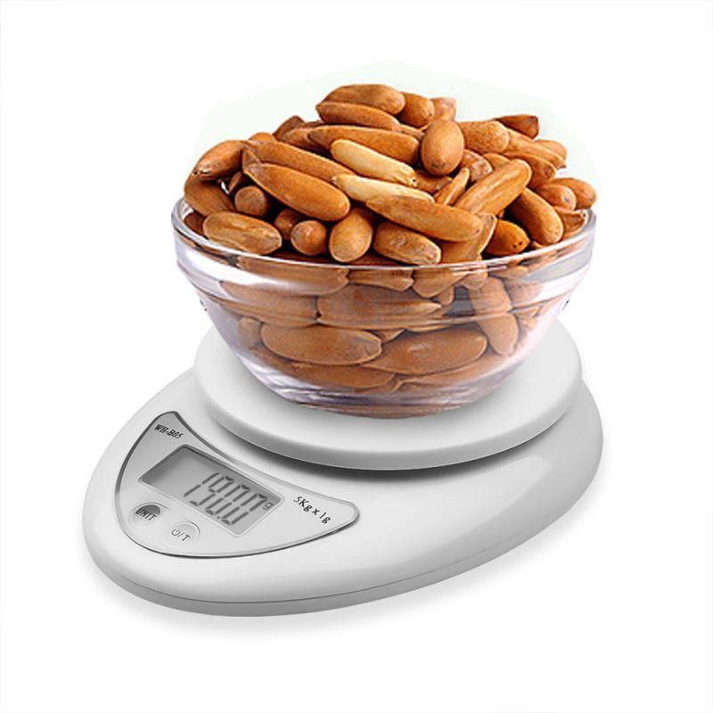Digital Kitchen Scale 5kg/1g with 0.1g Precision Weight LED Portable for Measuring Food and Coffee Kitchen Tools